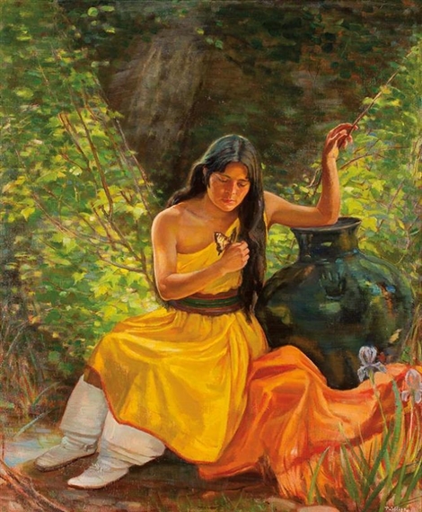 Taos Maiden by Bert Phillips