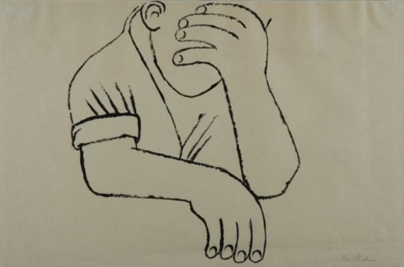 Ben Shahn | Portrait of a Man with Head in Hand | MutualArt
