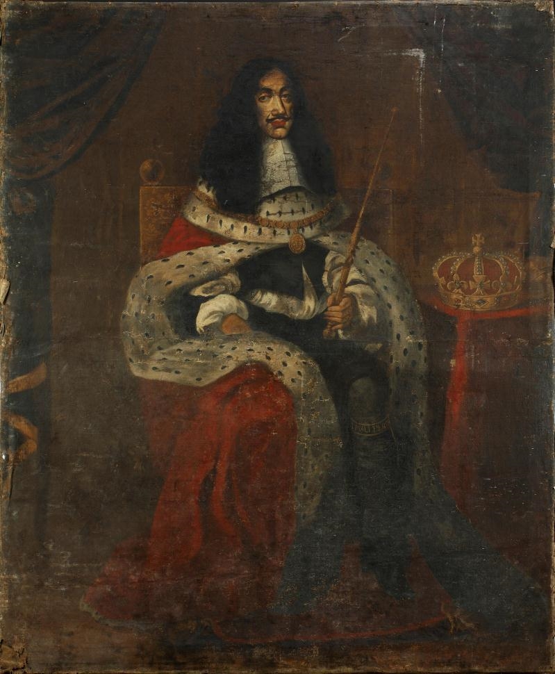 British School 17th Century Portrait of King Charles II Wearing British School 17th Century Portrait of King Charles II Wearing