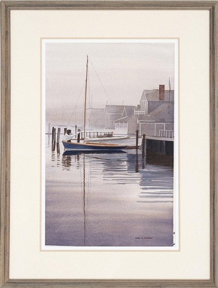 Sailboat at dock by Karol B. Wyckoff