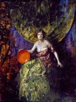 WOMAN WITH LARGE RED BALL - Indiana Gyberson