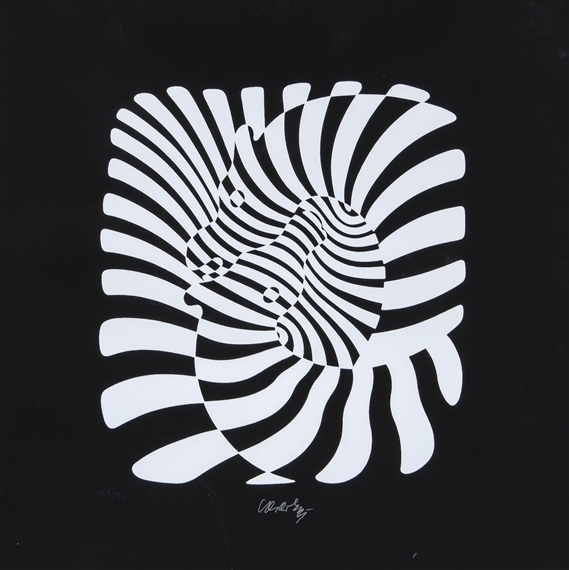Ancienne Affiche Victor Vasarely – BI-KA – Art Cinétique Op Art – 60x40 Cm – Originale 2019