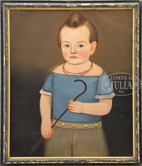 CHILD IN BLUE WITH A CANE - William W. Kennedy