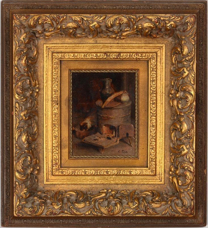 Artwork by Cecilio Pla y Gallardo, Still Life with Stove, Made of Oil on board