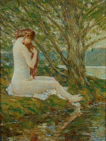 UNDER THE WILLOWS by Childe Hassam, 1904