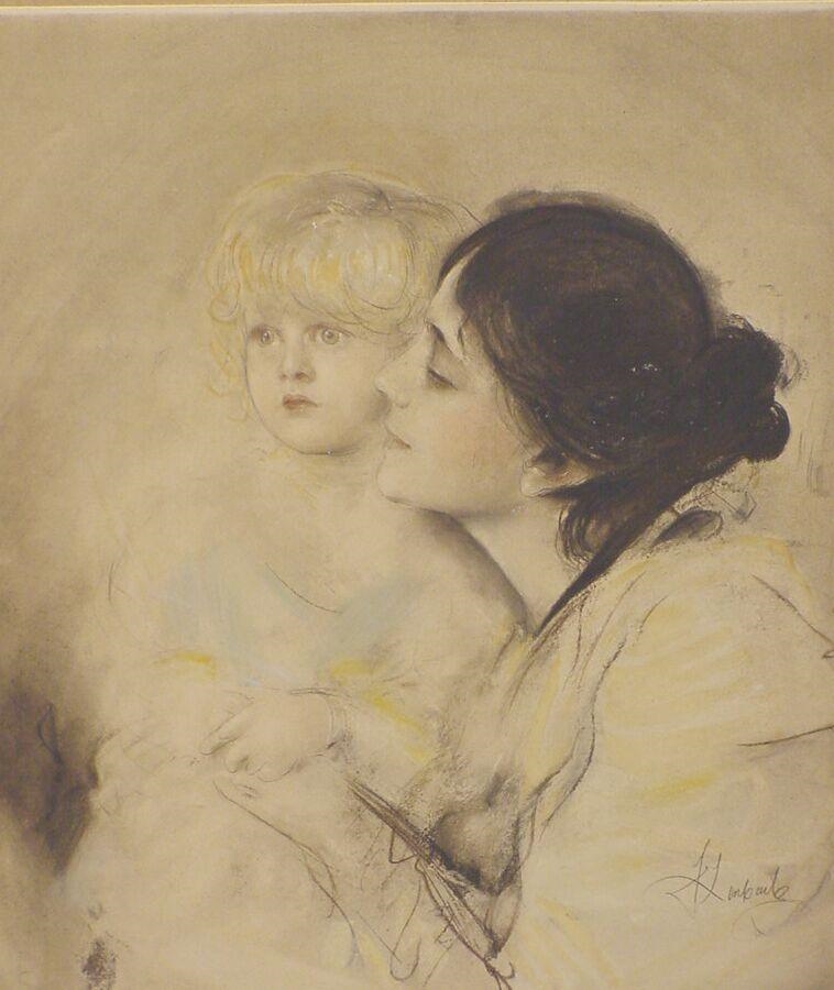 Franz Seraph von Lenbach PORTRAIT OF ELEANOR DUSE AND MARION LENBACH