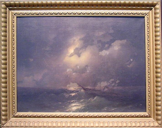 SHIP IN HIGH SEAS by Ivan Aivazovsky, 1864