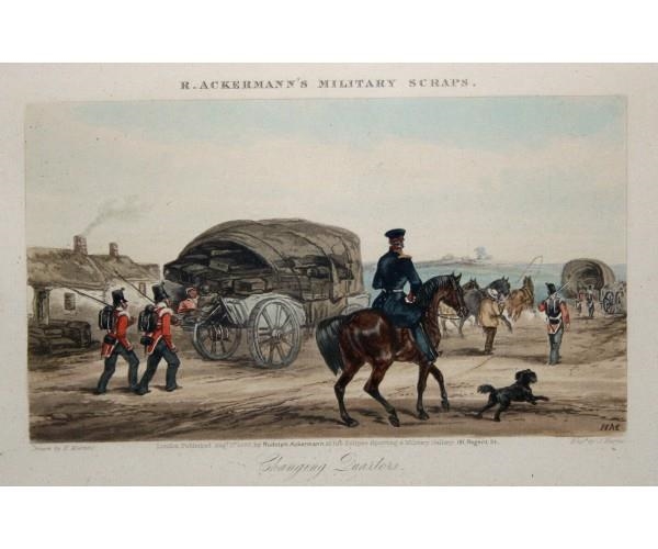 Artwork by J. H. Martens, 2titles 1)“Changing Quarters” and 2)“Grand Rounds”, Made of HAND COLOURED ENGRAVINGS