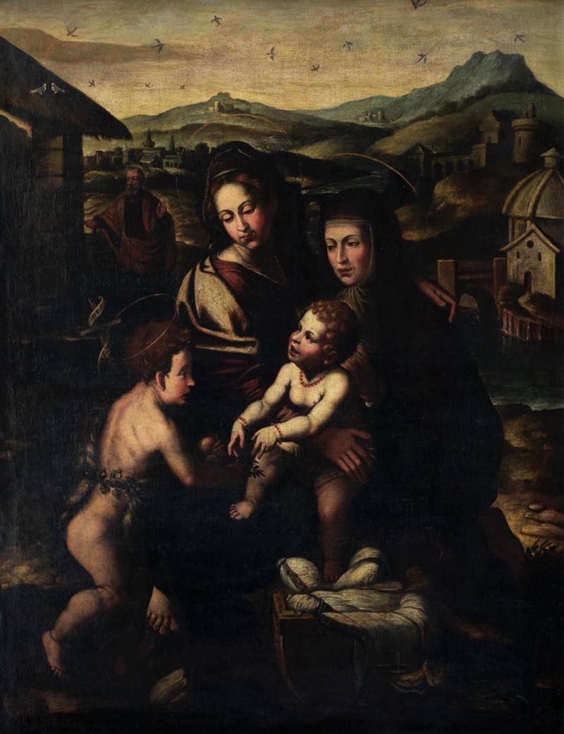 The Madonna and Child with the Infant Saint John the Baptist and Saint Elizabeth by Raffaello Sanzio