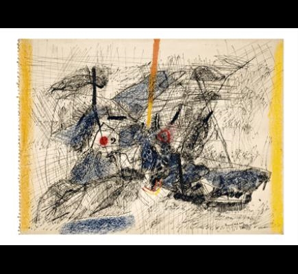 2 Works: Sunset and Rain; Untitled by Arpita Singh, 1974-1975