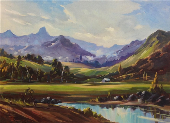 Majestic Hills Near Hirua by Heinz Boehnke, 1978