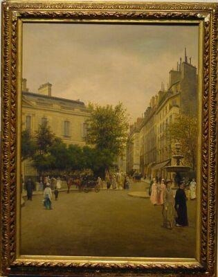 Artwork by Adolphe Théodore Jules Martial Potemont, LA PLACE SAINT GEORGE, Made of Oil on canvas