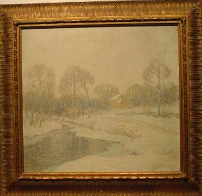 Artwork by Ernest Albert, THE RED BARN, Made of Oil on board