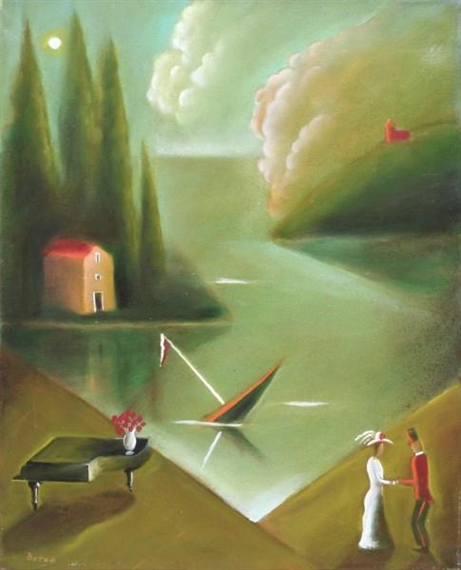 Sunk boat, piano and lovers by Jan Botek