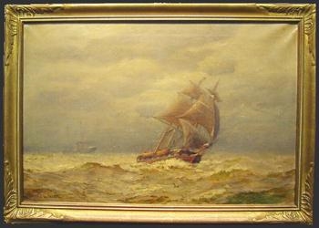 SHIP IN ROUGH SEAS by James Gale Tyler