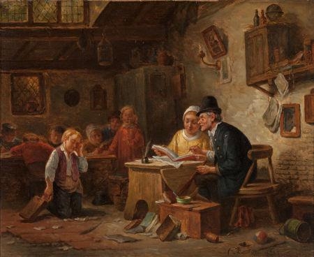 A Lesson Learned by Jean Baptiste Madou, 1865