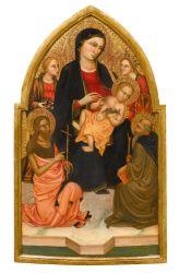 The Madonna and Child enthroned with saints - Mariotto di Nardo