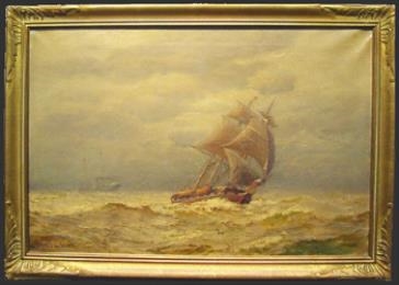 Ship in Rough Seas by James Gale Tyler