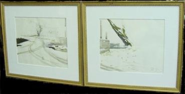 2 Works: Study For The Race Gate: Two Sheets by Andrew Wyeth