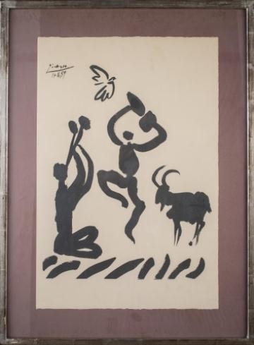 Figures with a Goat by Pablo Picasso, 1959