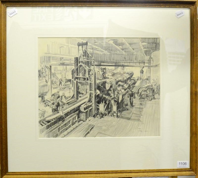 Renolds Tube Engineering Works by Terence Cuneo, 1944
