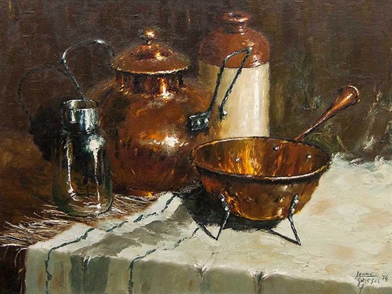 Still Life Copper & Glass by Hennie Griesel