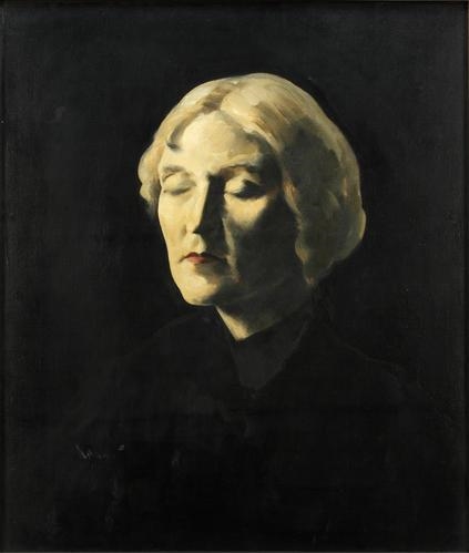 Head of a woman, possibly Sybil Thorndike by Jacob Kramer