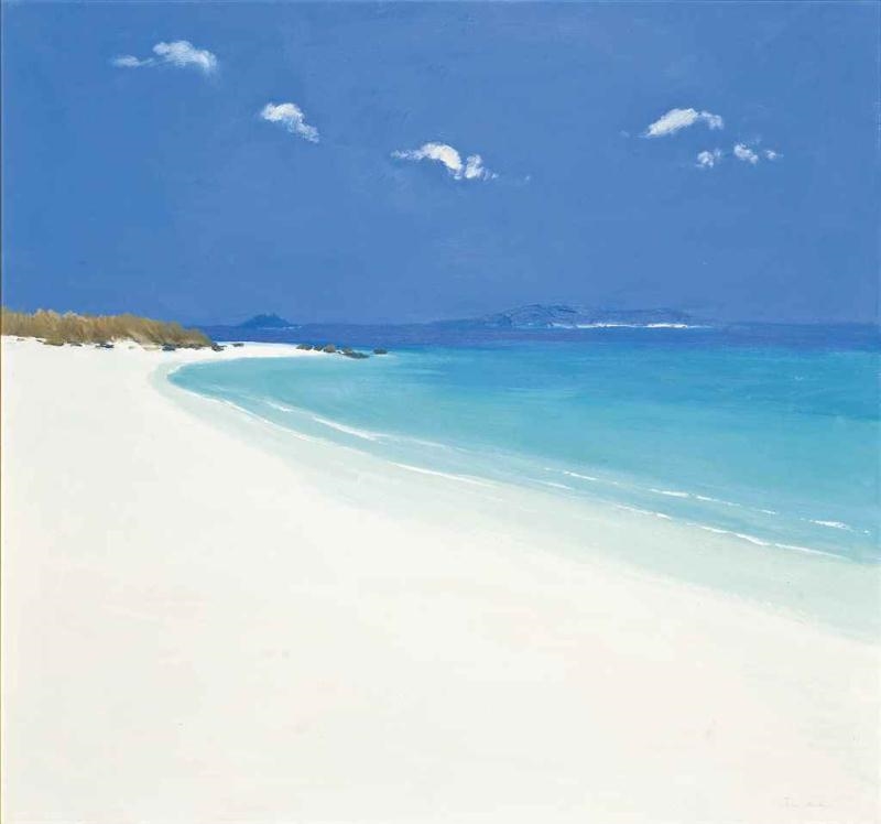 Artwork by John Miller, Island Beach, Tresco, Made of oil on canvas