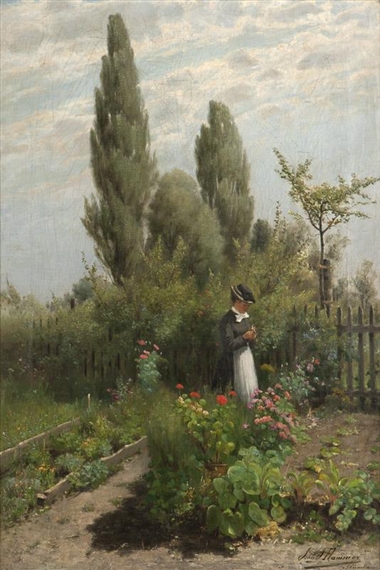 Woman in the garden by John J. Hammer