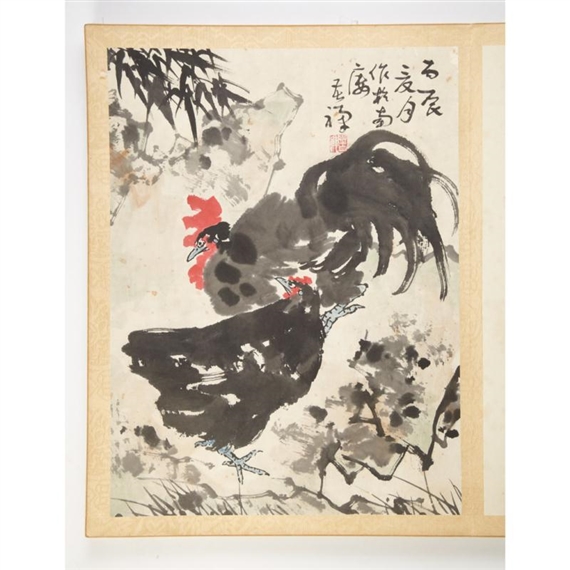 8 Works: Birds; Vegetation; Crabs; Crayfish by Li Kuchan