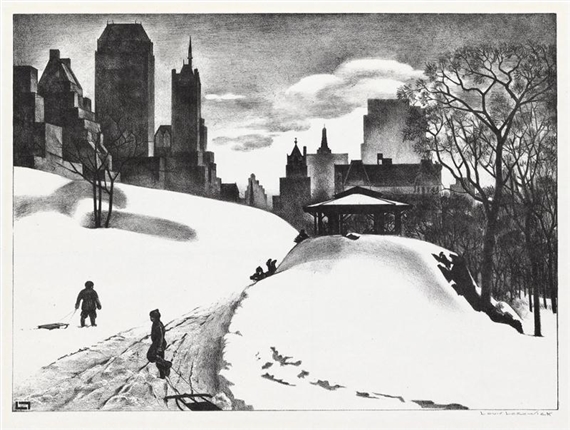 Winter Fun by Louis Lozowick, 1940