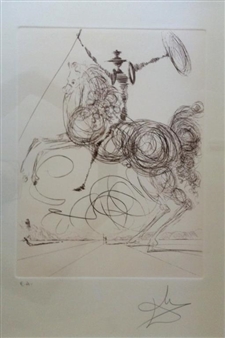 Salvador Dali Don Quixote P Unterzeichnet Litho Kunstdruck 31-1/2 X 22