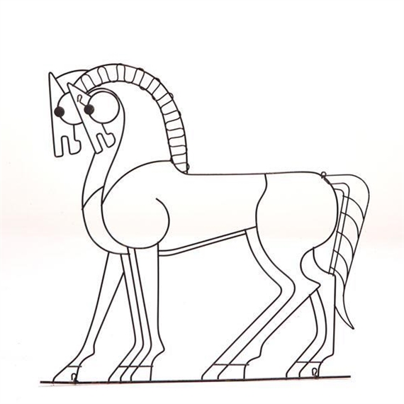 Wire wall sculpture of a pair stallions, Philadelphia by Frederick Weinberg, Circa 1950s