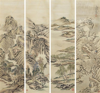 4 Works : Landscape - Hu Jianai
