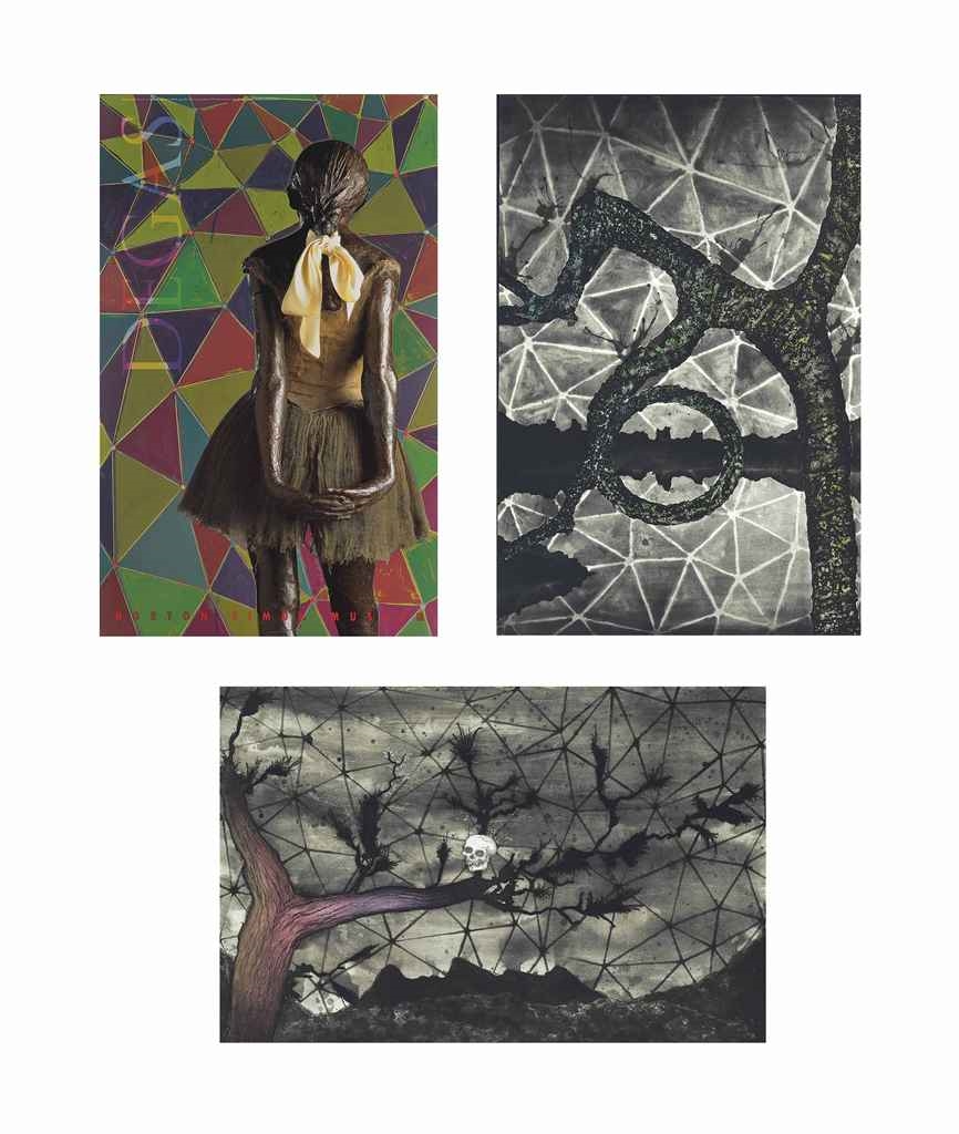 Artwork by Matthew Day Jackson, Missing Link (Lady Liberty), Made of screenprint and collage on found poster laminated on Coventry Rag paper, intaglio (etching, aquatint, spitbite) with handpainting printed on Hahnemuhle Copperplate Warm White paper