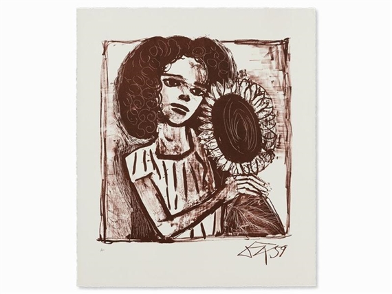 Mädchen mit Sonnenblume by Otto Dix, 1958