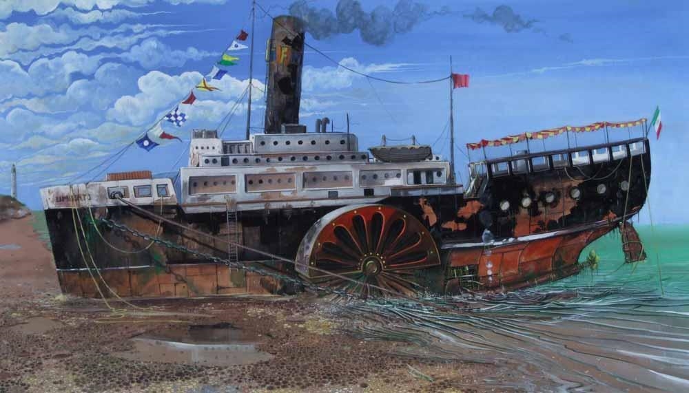 The grounded paddle steamer Umberto by Francis Wainwright, 1986