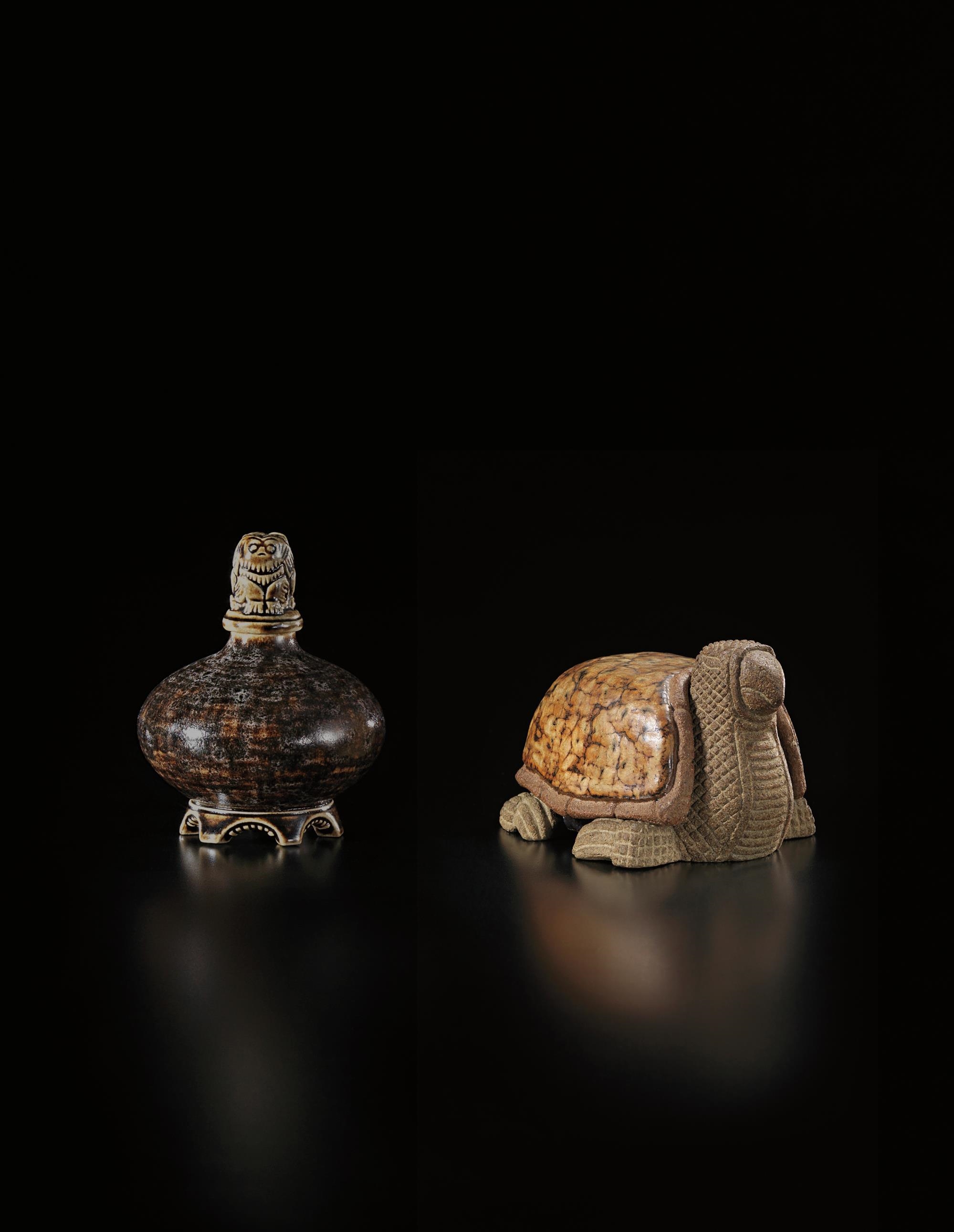 Artwork by Séraphin Soudbinine, Lidded pot, Made of Stoneware with iron and ash glaze