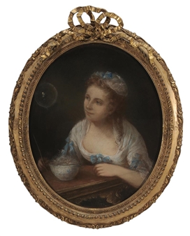 Woman Blowing Bubbles - Frédéric Grosclaude