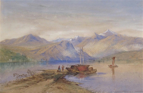 Lake of Ihura; Alpine river landscape by Augusta Lubatanth, 1855