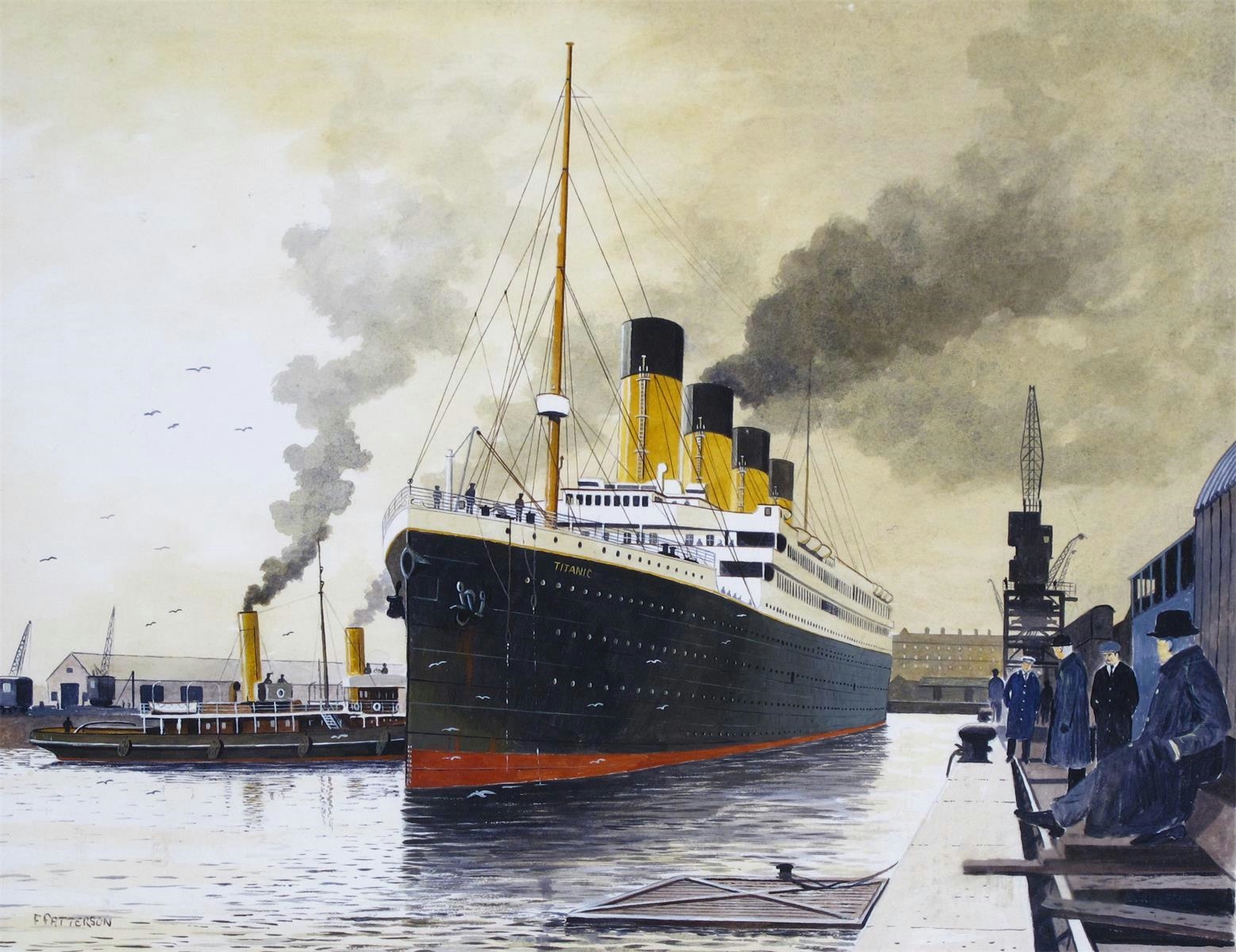 F. Patterson The Titanic docking MutualArt