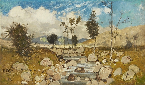 Landschaft mit Bachlauf by Karl Heffner, 1882