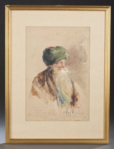 Max Rabes | Portrait of bearded man in turban (1889) | MutualArt