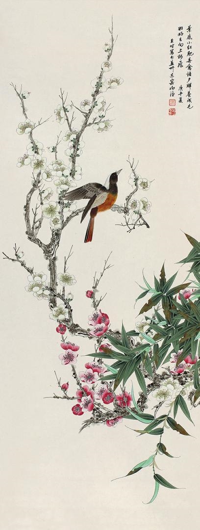 Xie Linfeng | Plum blossoms and bird (1990) | MutualArt