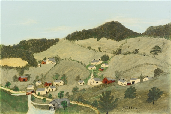 GREEN HILLS by Grandma Moses, 1956
