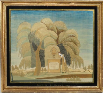 Maine needlework mourning picture - Nancy Gould