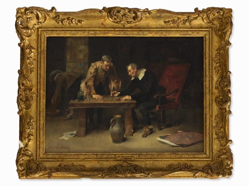 Artwork by Henry Siddons Mowbray, The Aquafortists, Made of Oil on panel