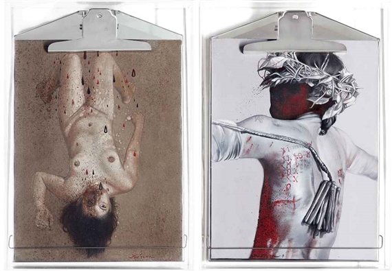 Set of Two: Observation Series (Penitents & Prostitutes); Series No. 1 and 14 by Ronald Ventura, 2011