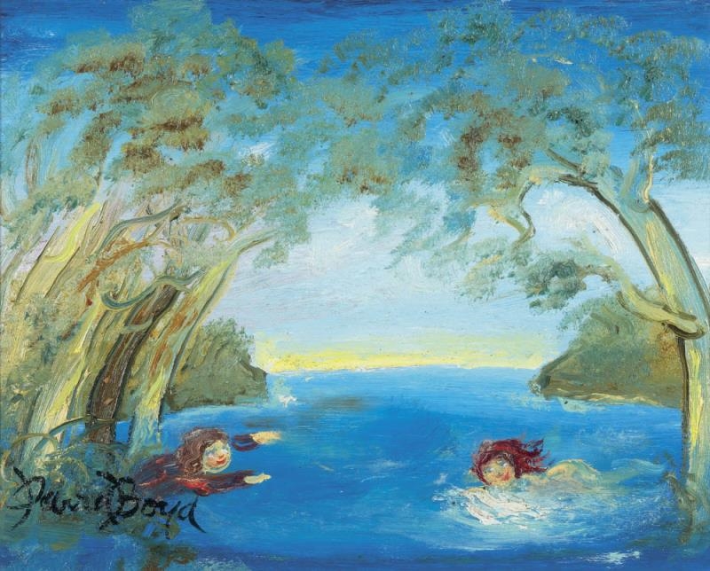 David Boyd | Two Girls Swimming in a Pond | MutualArt
