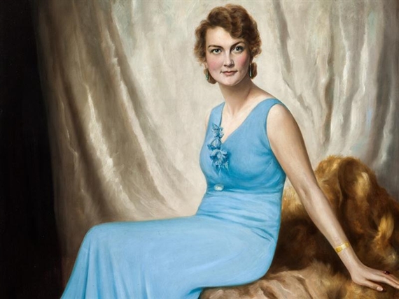 Woman in Blue Dress by Franz Kienmayer, 1933